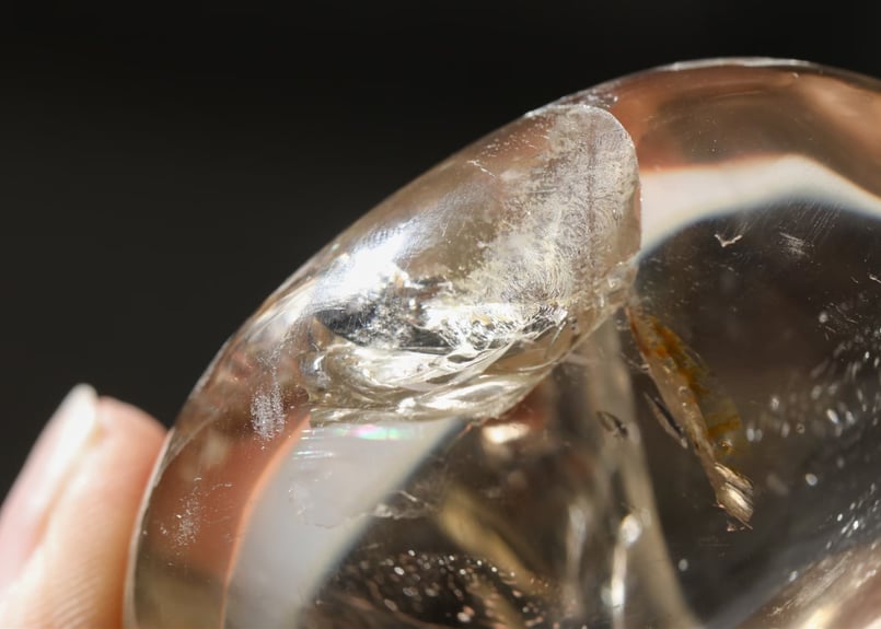 カルマ解放のシッティ入り】虹入り スモーキークォーツ 握り石 | Y.S.Y24