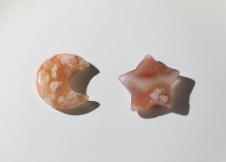 【ゆるんでいく】チェリーブロッサムアゲート 月と星 A