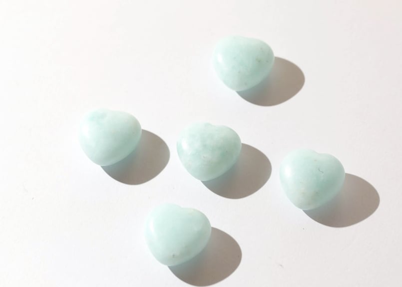 イーダーオーバーシュタイン磨きのアクアマリン（ぷっくらハート） イーダーオーバーシュタインハート✨✨💕💕/ イーダーオーバー