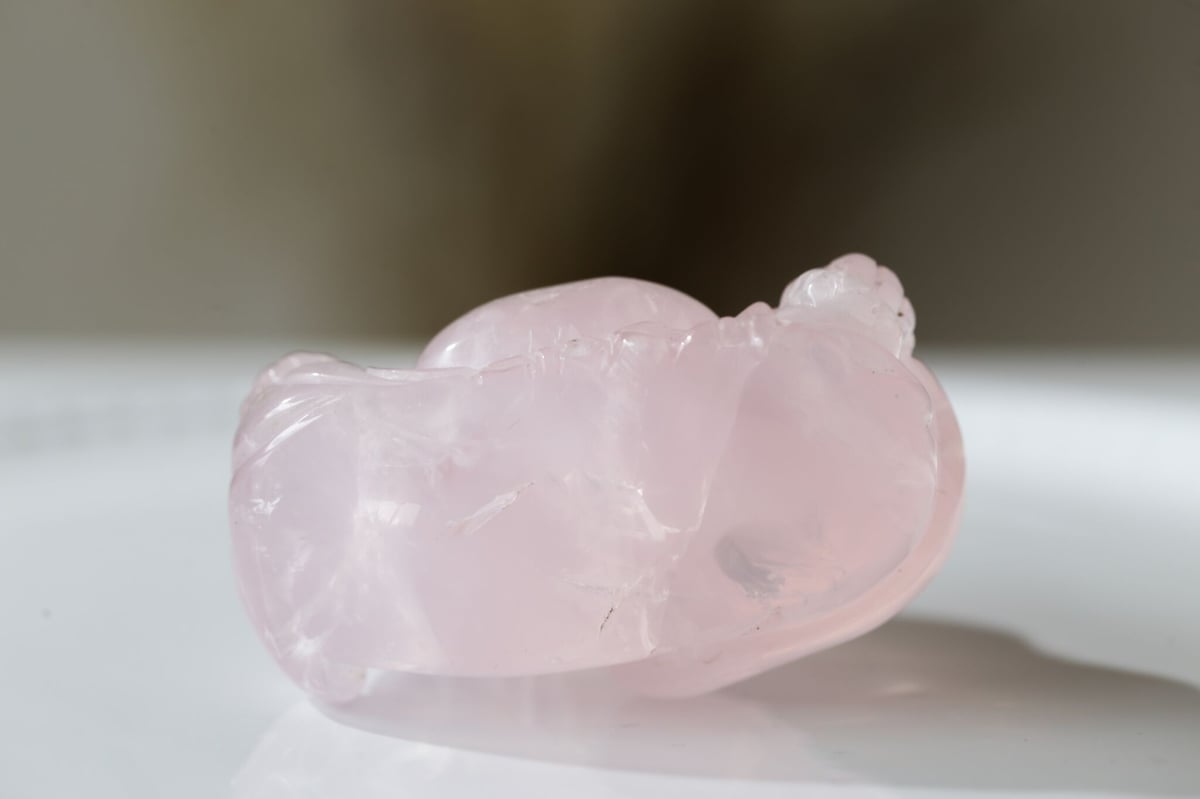 笑顔】ハイクオリティ ローズクォーツ 布袋様 | Y.S.Y24