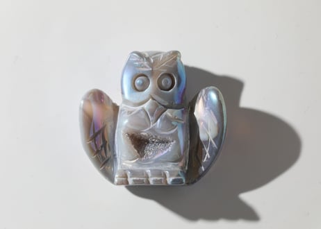 【light worker】エンジェルオーラ ドゥルジーアゲート フクロウA