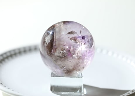 【アカシックレコード】虹入りトリコロール 水晶 スフィア