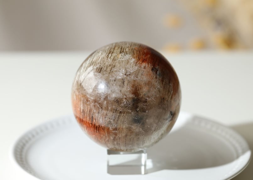 強運・開運】MI 14 山ガーデンクォーツスフィア⭐️透明感⭐️台座付き