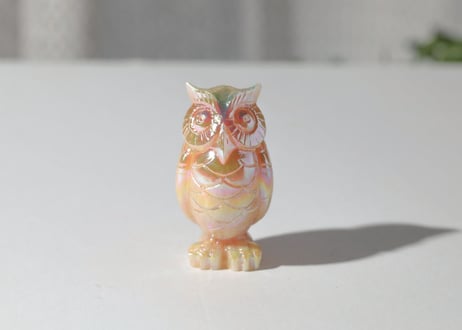 【あたたかな眼差しで】エンジェルオーラ オレンジ翡翠のフクロウ