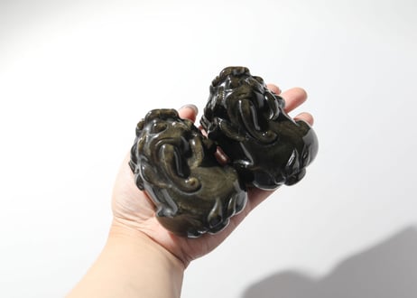4th anniversary❣️【金龍/金運の器を広げる技入り！】ゴールドシーンオブシディアン ヒキュウペア