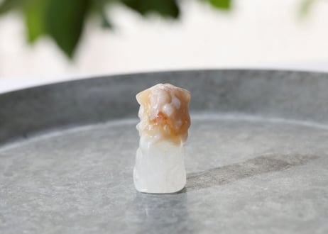 【悟りのシッディ入り】チェリーブロッサムアゲート ライオン