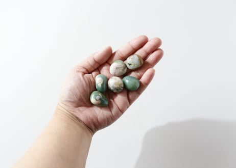 【調和の実】ブルーチェリーブロッサムアゲート タンブル（6個セット）