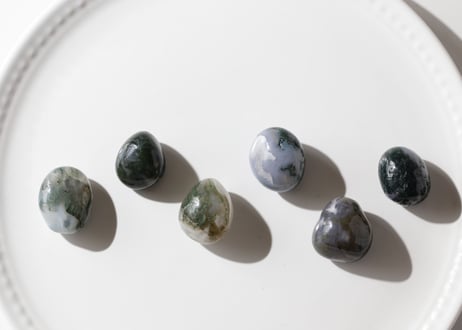 【勇気をあなたに】モスアゲート タンブル（6個セット）
