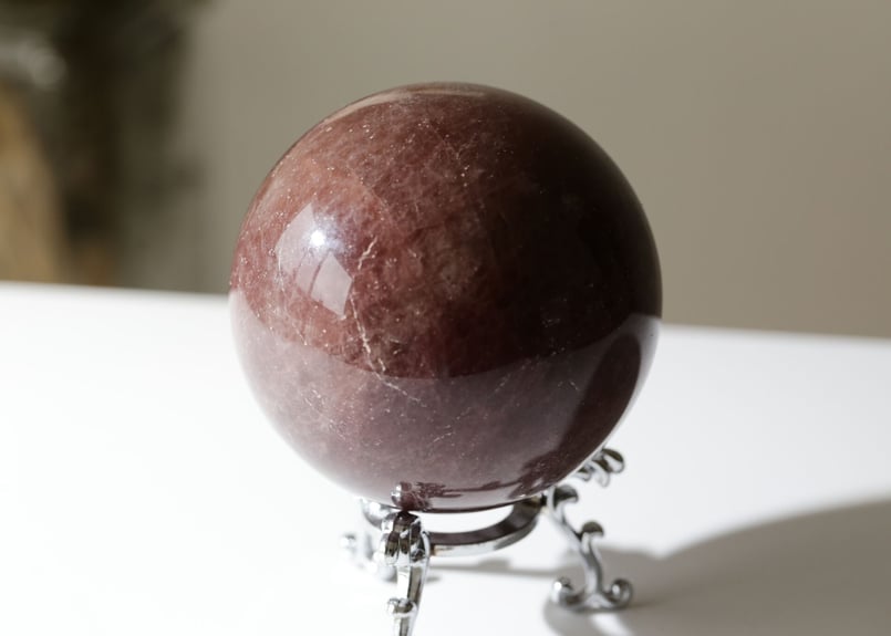 美しい人となる】ストロベリークォーツスフィア 台座付き | Y.S.Y24