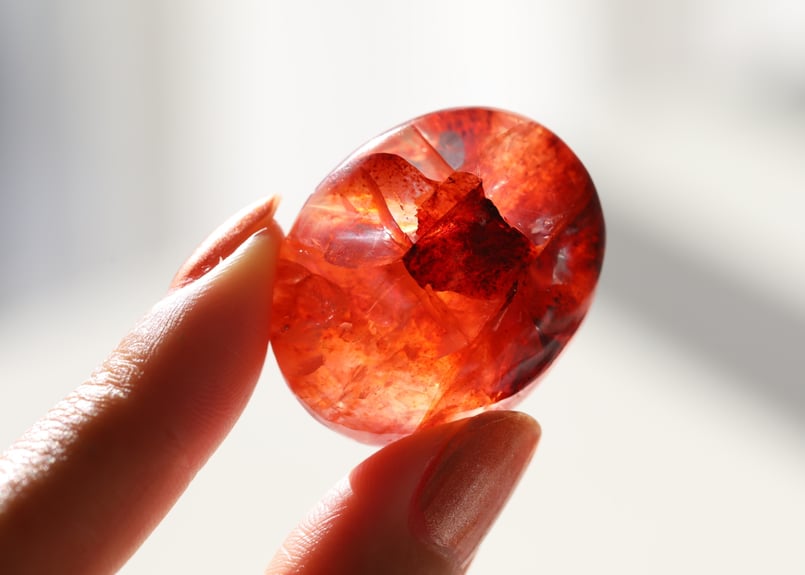 情熱の先へ】ヘマタイトインクォーツ タンブル（6個セット