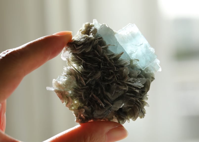 宇宙意識と接続する】技入り❣️ アクアマリン＆マイカ 原石 【人魚の