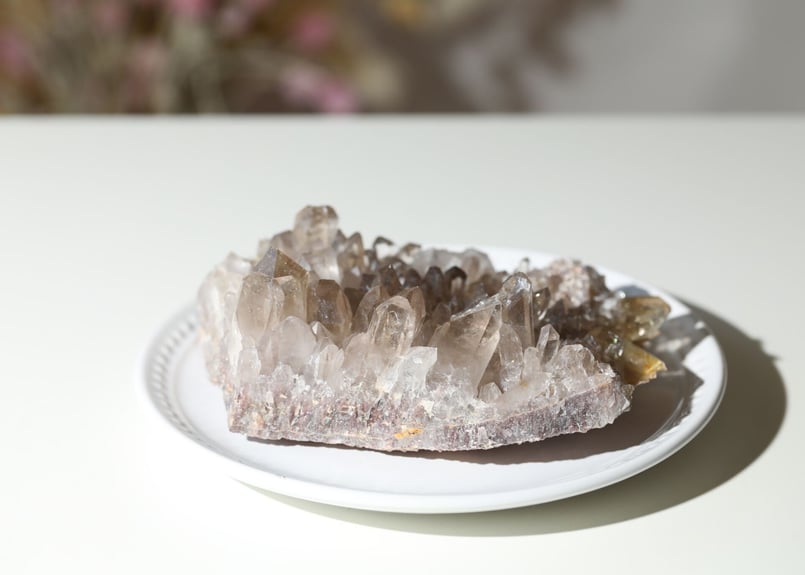 大地の女神】ゴールドルチル＆スモーキークォーツ クラスター | Y.S.Y24