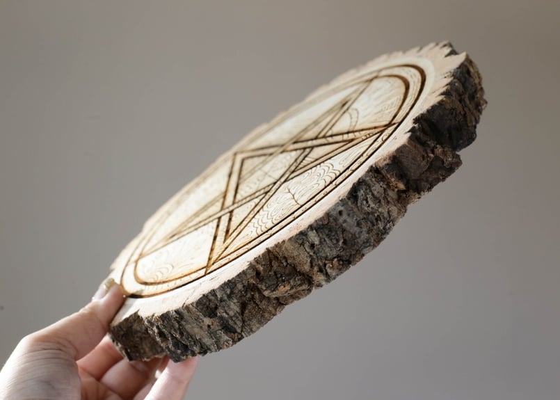 魔法のかたち】木製 五芒星 グリッドプレート | Y.S.Y24