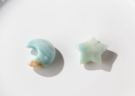 【穏やかな空】アマゾナイト 月と星 A