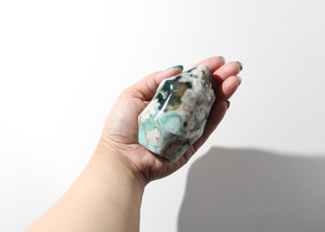 【麗しさ】ブルーグリーンチェリーブロッサムアゲート ファイヤーフォルム
