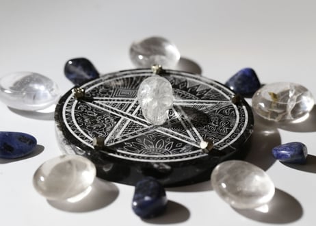 【魔法のことだま】オルソセラスの化石の五芒星プレート