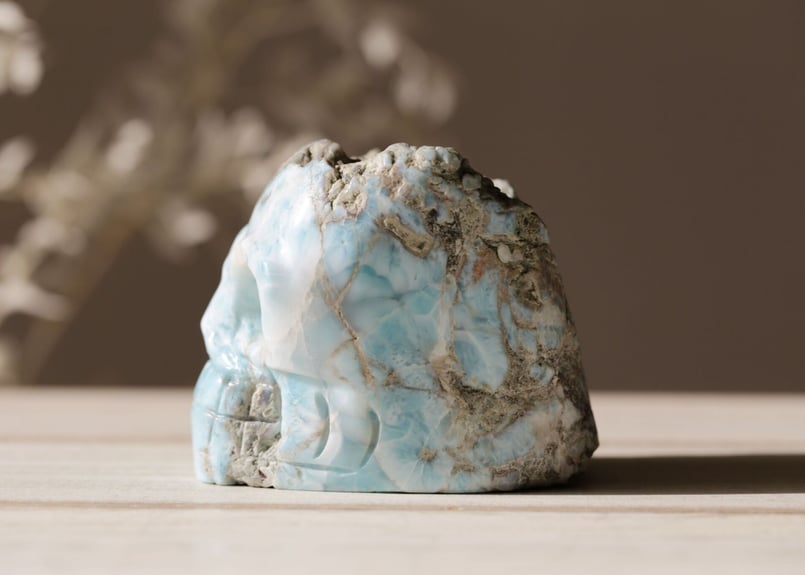 ドミニカ共和国産 ラリマー スカル 【ひょうきんな大賢者】 | Y.S.Y24