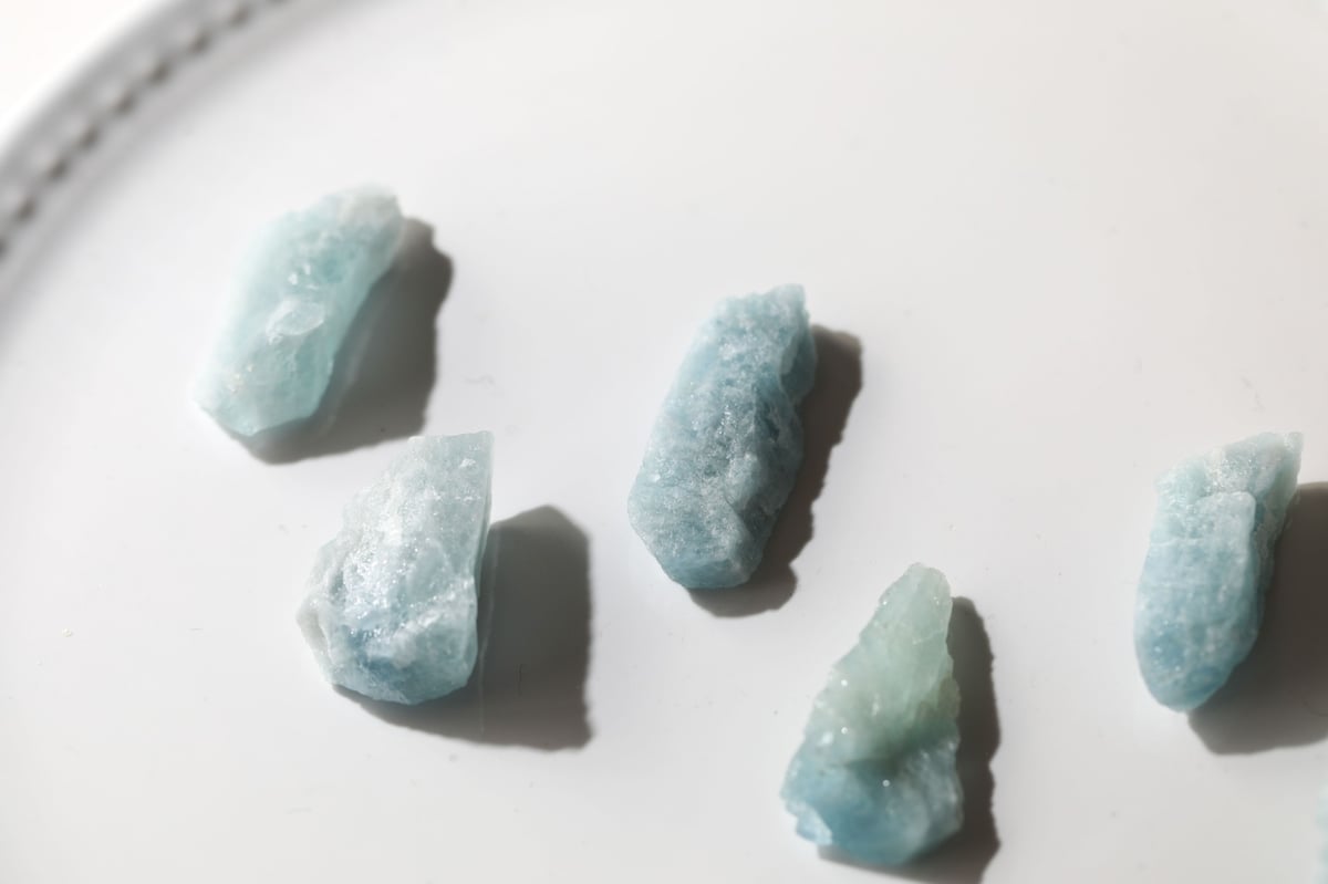 【 原石 】アクアマリン　4pcs 海の香り】アクアマリン 原石 (6個セット) | Y.S.Y24