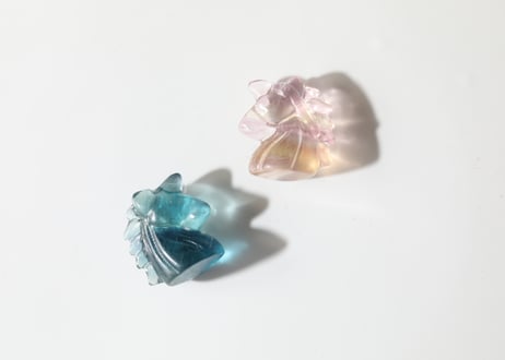 【JOYと共に】ブルーフローライトとイエロー＆ピンクフローライト ミニミニユニコーンセット