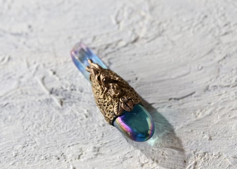 【J.U.rinne】〈Juriの妖精からのリーディングメッセージ付き〉オーラクォーツとプットのミニワンド セット (アクアオーラクォーツ)