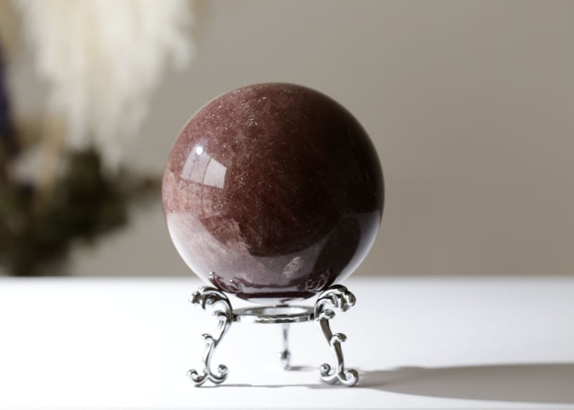 美しい人となる】ストロベリークォーツスフィア 台座付き | Y.S.Y24