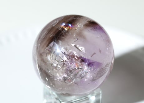 【アカシックレコード】虹入りトリコロール 水晶 スフィア