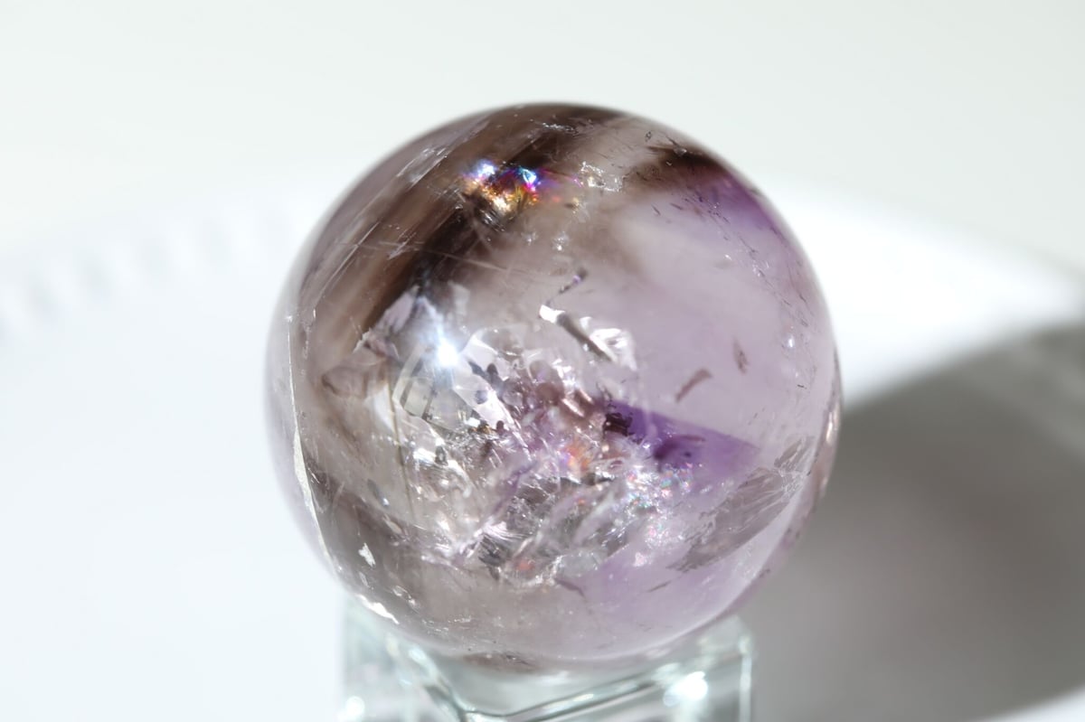 アカシックレコード】虹入りトリコロール 水晶 スフィア | Y.S.Y24