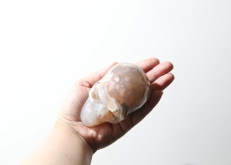 技封入❣️【健康になる/人間関係円満】チェリーブロッサムアゲート スカル  ※イベントクーポン使用不可
