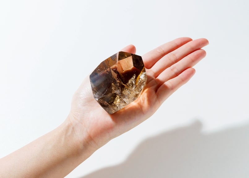 高品質＆レア◎ブラジル産 スモーキーファトムシトリン 虹入り マダガスカル産スモーキーシトリン キャンドルファントムクラスター