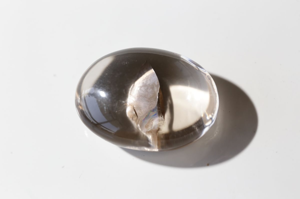 希少❗️新品❗️スモーキークオーツ　虹入り水晶　大粒クラスター メッセージ】虹入り スモーキークォーツインクォーツ | Y.S.Y24