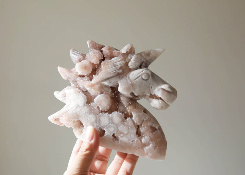 ピンクアメジスト ユニコーン ◇天然石 Geode Amethyst Pink 原石／ジオード22◇ ピンクアメジスト bigサイズ 431g 天然石 結晶 置物