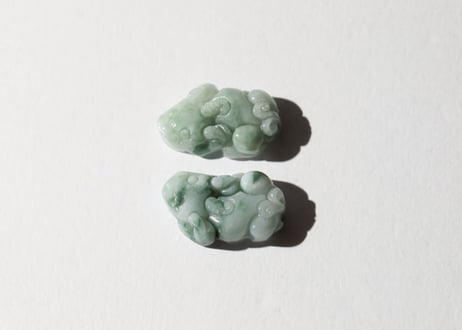 【CHARISMA&ABUNDANCE 人を惹きつける（ビジネスの成功）シジル封入 オリジナルカード付き❣️】ビルマ産 翡翠のヒキュウペアM ※イベントクーポン使用不可