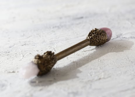 【J.U.rinne】〈Juriの妖精からのリーディングメッセージ付き〉パープルローズクォーツとルナローズのプットと薔薇のワンド