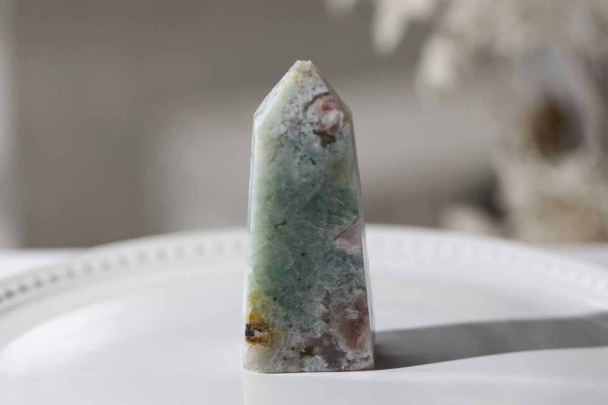 ブルーチェリーブロッサムアゲート☾　一粒　チャーム お守り】ブルーチェリーブロッサムアゲート ポイント | Y.S.Y24