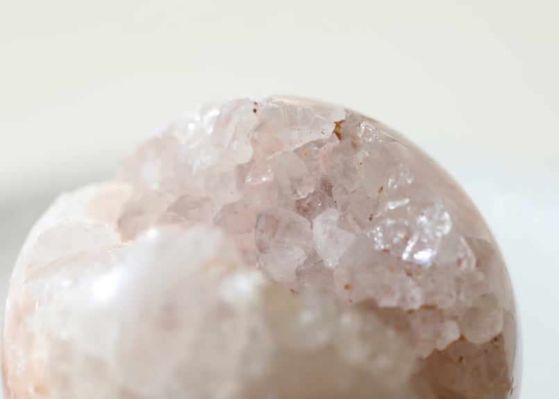 アメジストピンクアメジストフラワーアゲートキラキラ虹入スフィア丸玉