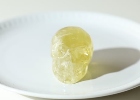 【楽しんでこそ人生】虹入り シトリン スカル