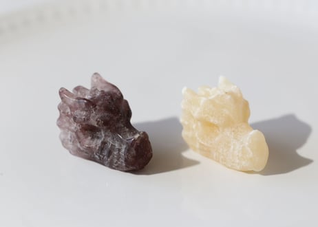 【若草】オレンジ翡翠＆ストロベリークォーツ ミニドラゴンセット