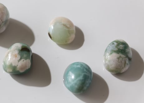 【平和の翼】ブルーチェリーブロッサムアゲート タンブル（6個セット）