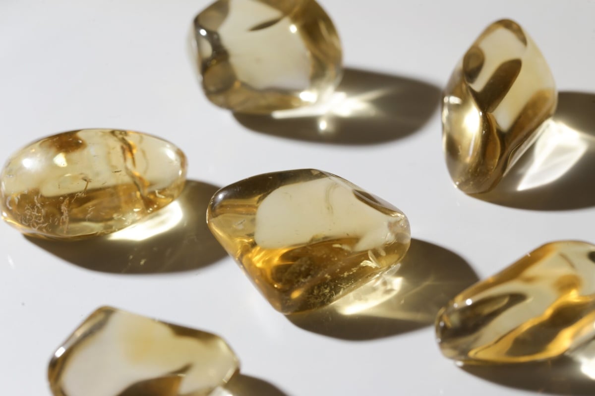 【あす楽対応】 非加熱シトリン タンブル（6個セット）【ナチュラルエナジー ブレスレット・バングル