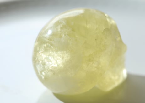 【楽しんでこそ人生】虹入り シトリン スカル