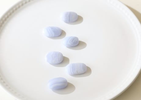 【言葉の光彩】ブルーレースアゲート タンブル（6個セット）
