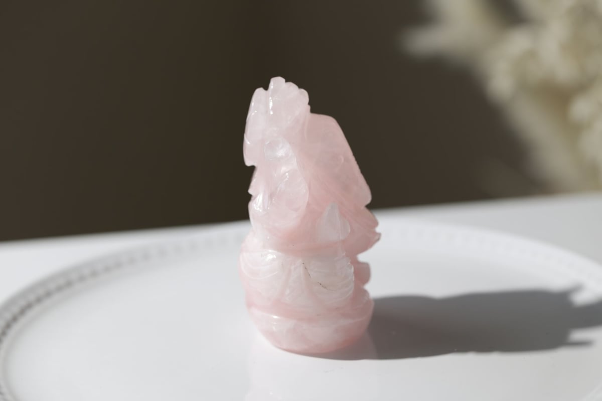 値下げ　オマケ付き　激レア　2フェイス　ローズクォーツ　ガネーシャ 値下げオマケ付き激レア2フェイスローズクォーツガネーシャ