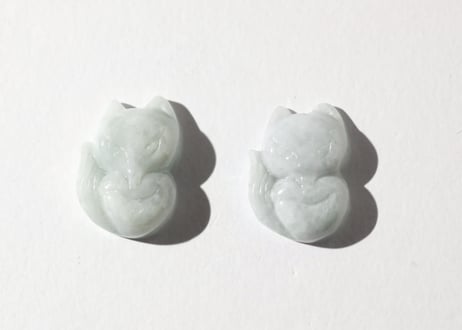 【肚を癒す】ビルマ産 翡翠 きつね