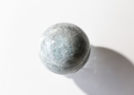【new earth】虹入り キラキラアクアマリン スフィア