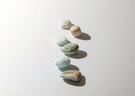 【CONNECTION（必要なものすべてと繋がる）シジル封入 オリジナルカード付き❣️】カリビアンカルサイト＆ブルーチェリーブロッサムアゲート タンブル（6個セット） ※イベントクーポン使用不可