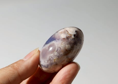 【悟りのシッディ入り】ブルーチェリーブロッサムアゲート リンガム