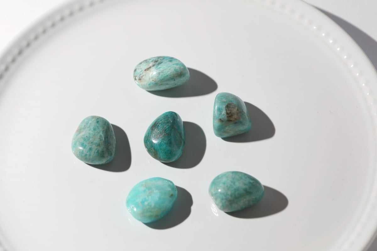 ★特選NEW★希望の石♢ホープストーン【ネオンアマゾナイトタンブル連】❤️ 新生】アマゾナイト タンブル 6個セット | Y.S.Y24