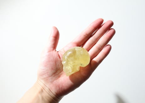 【楽しんでこそ人生】虹入り シトリン スカル