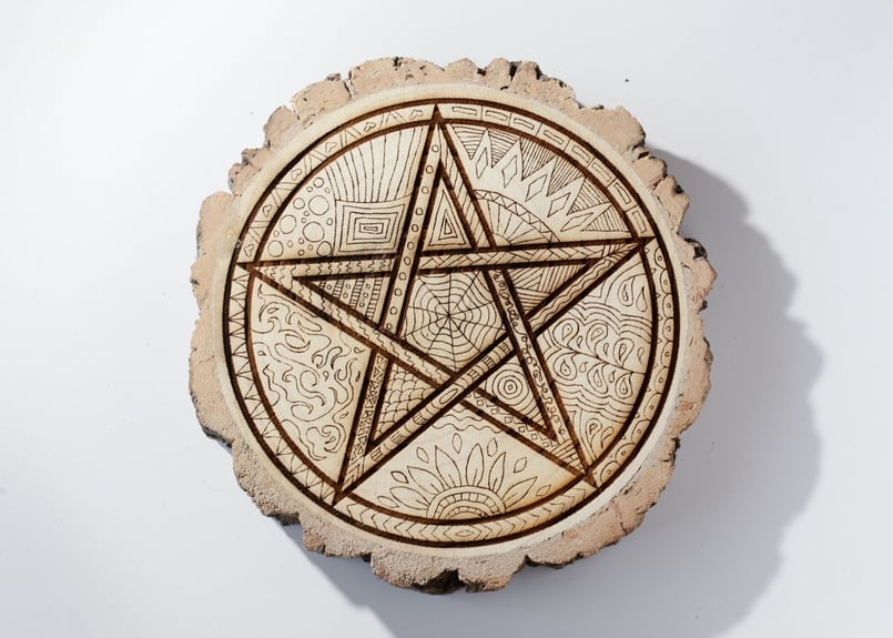 魔法のかたち】木製 五芒星 グリッドプレート | Y.S.Y24