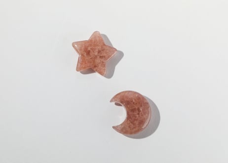 【愛らしさ】ストロベリークォーツ 月と星